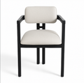 DRAGON CHAIR-BLACK WOODEN LEG / WHITE FABRIC