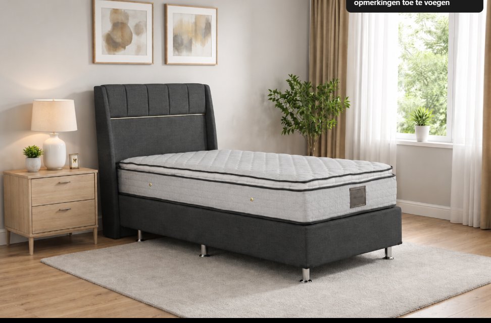 BED GOLDEN ANTRASIT 90 + MATELAS TOPPER