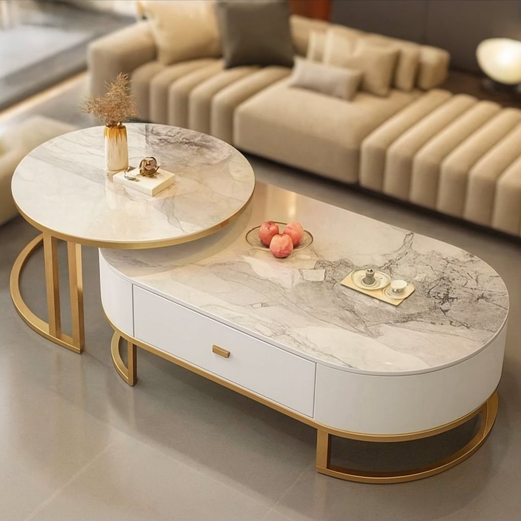 COFFEE TABLE BLANC/GOLD 012