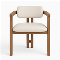 DRAGON CHAIR WALNUT / WHITE FABRIC