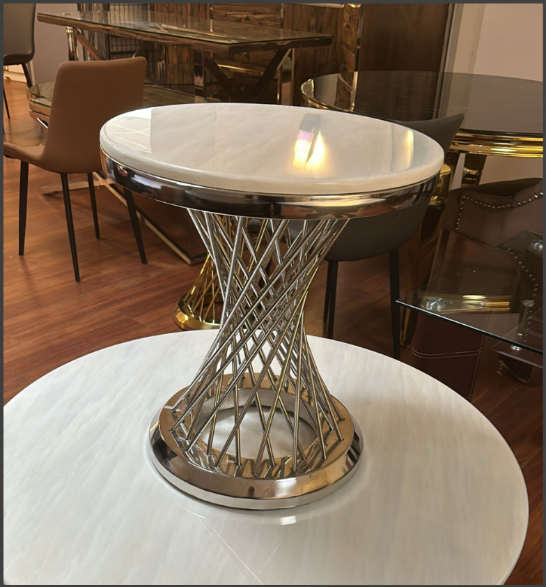 SPIN END TABLE SILVER