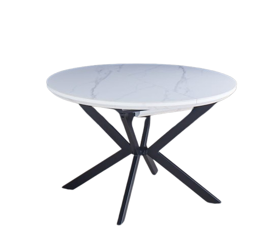 CERAMIC DT-016 DINING TABLE 120 EXTEND CERAMIC WHITE -BLACK