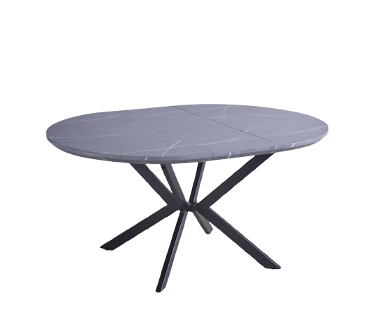 CERAMIC DT-016 DINING TABLE 120  EXTEND CERAMIC GRAY -BLACK