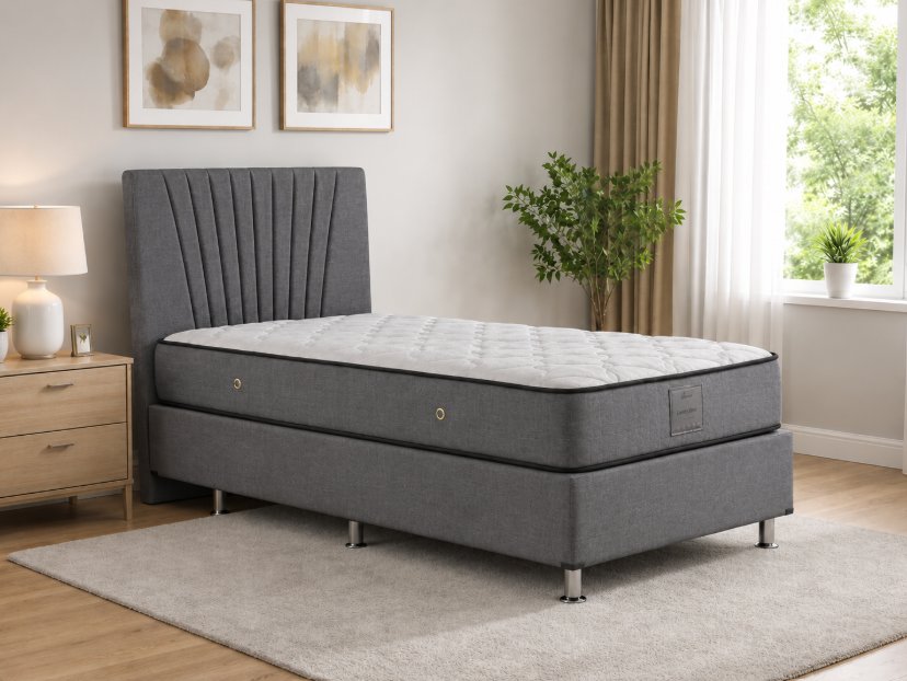 BED NEVA ANTRASIT 90 + MATELAS