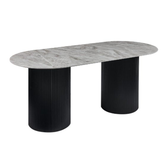 DINING TABLE DT-1688 180 GREY+BLACK