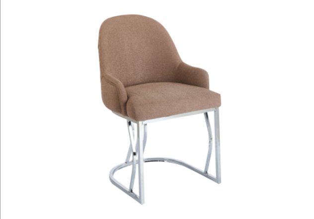 CHAIR CH5020 BROWN/SILVER