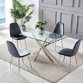 OLIVIA DT-034 DINING TABLE 180 CLEAR GLASS -SILVER