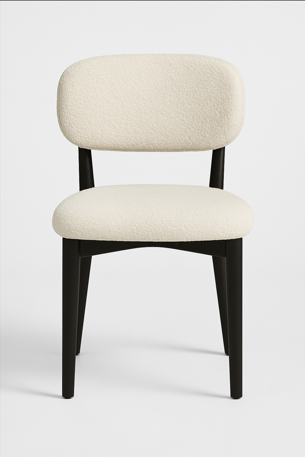 VASCO CHAIR BLACK WOODEN LEG/ WHITE FABRIC