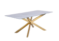 SPIKE DT-012 DINING TABLE WHITE MARBLE -GOLD