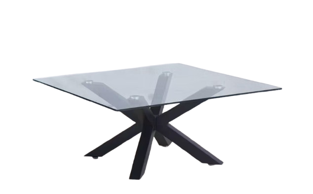 SPIKE DT-012 COFFEE TABLE CLEAR GLASS-BLACK