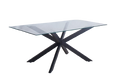 SPIKE DT-012 DINING TABLE CLEAR GLASS -BLACK