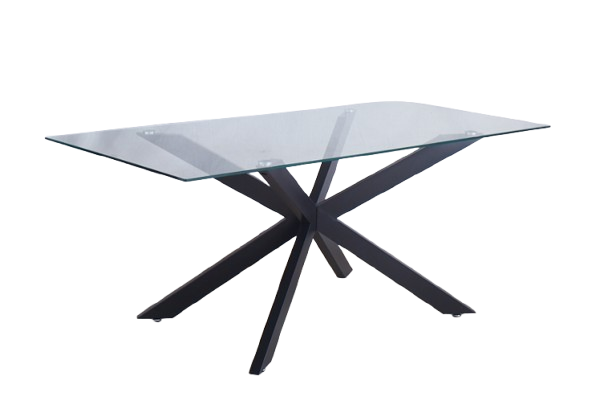 SPIKE DT-012 DINING TABLE CLEAR GLASS -BLACK