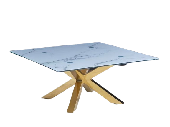 SPIKE DT-012 COFFEE TABLE WHITE MARBLE-GOLD
