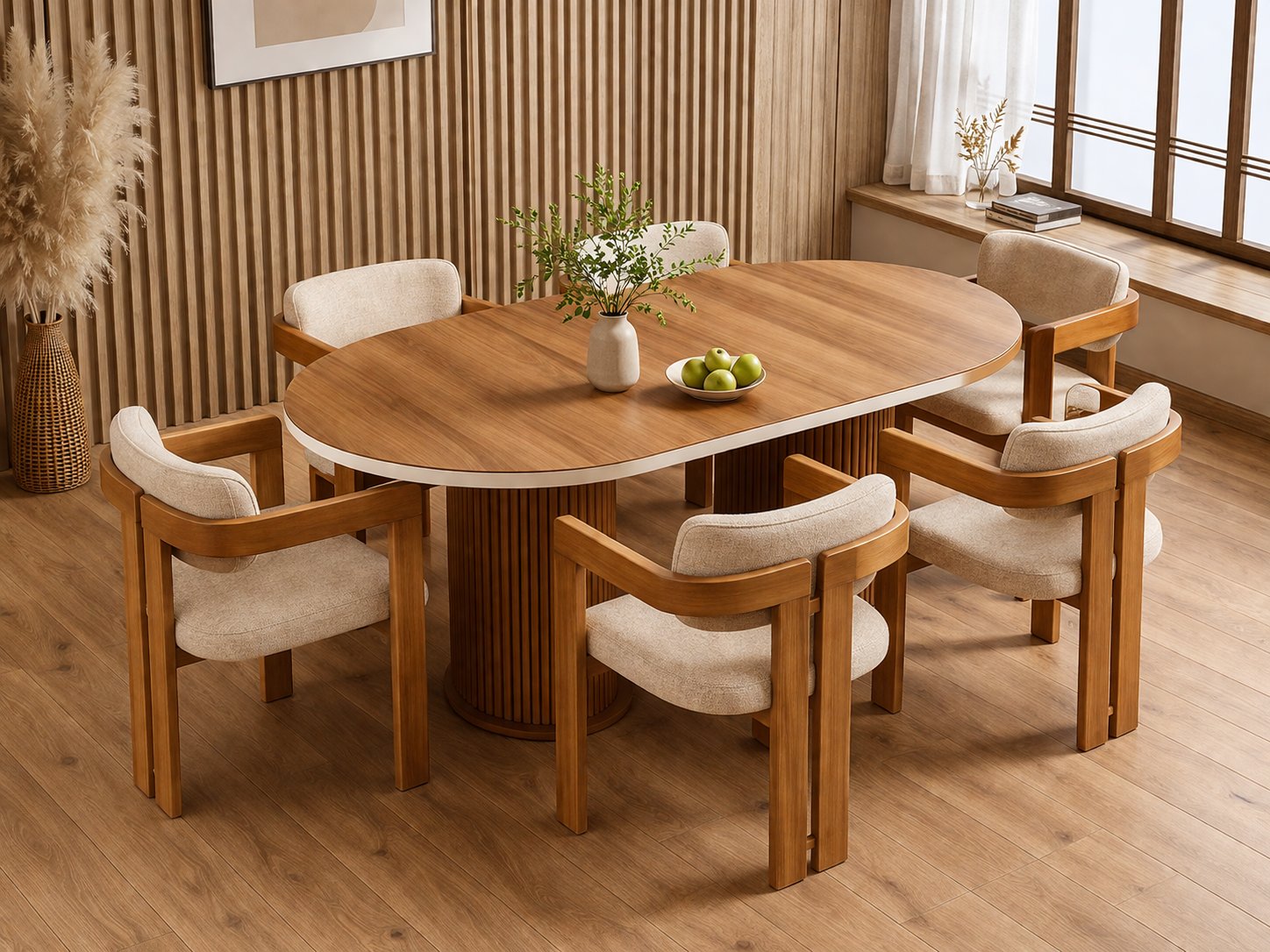 BOHEM OVAL TABLE WALNUT MDF